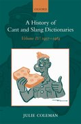 Cover for A History of Cant and Slang Dictionaries