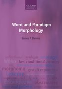 Cover for Word and Paradigm Morphology