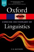 Cover for The Concise Oxford Dictionary of Linguistics