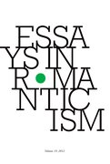 Cover for Essays in Romanticism, Volume 19 2012