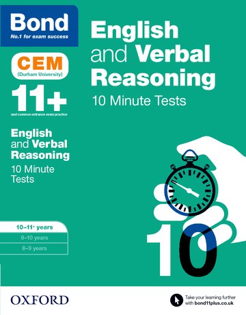 Bond 11+: English  Verbal Reasoning: CEM 10 Minute Tests: Ready for the 2024 exam