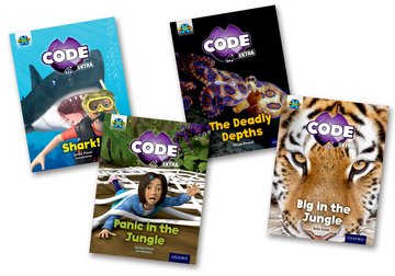 Project X CODE <i>Extra</i>: Green Book Band, Oxford Level 5: Jungle Trail and Shark Dive, Mixed Pack of 4