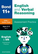 Bond 11+: Bond 11+ CEM English  Verbal Reasoning Assessment Papers 8-9 Years