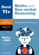 Bond 11+: Bond 11+ CEM Maths  Non-verbal Reasoning Assessment Practice 9-10 Years